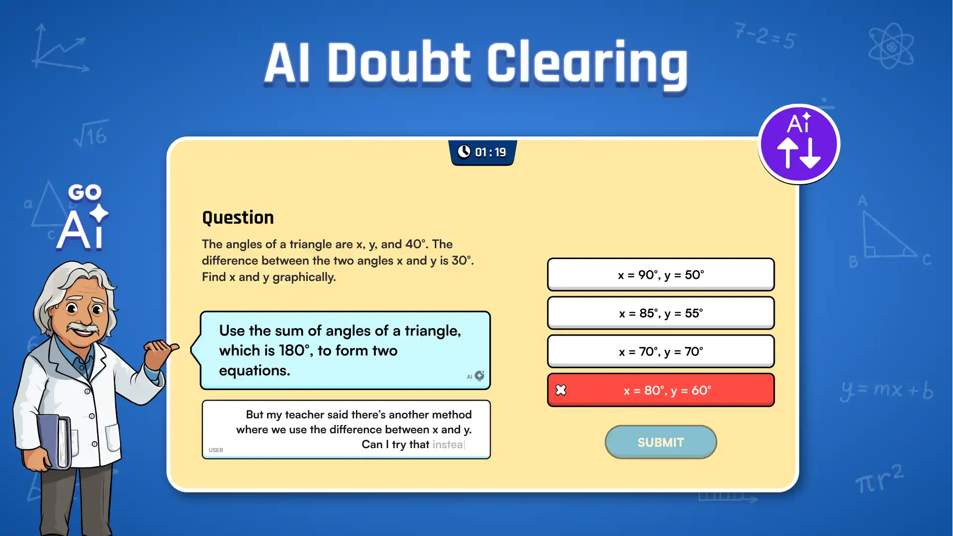 AI Doubt Clearing interface